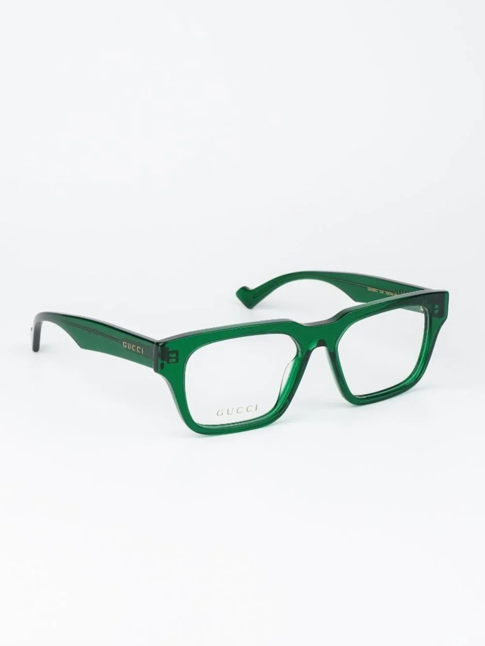 Gucci Men Eyeglasses Transparent Green Square GG0963O 004 NEW AUTHENTIC